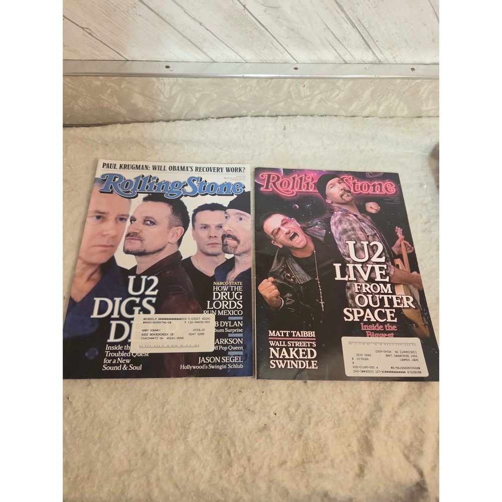 Lot Of 2 Rolling Stone Magazines U2 2009 No Line On The Horizon + 360 Live Tour